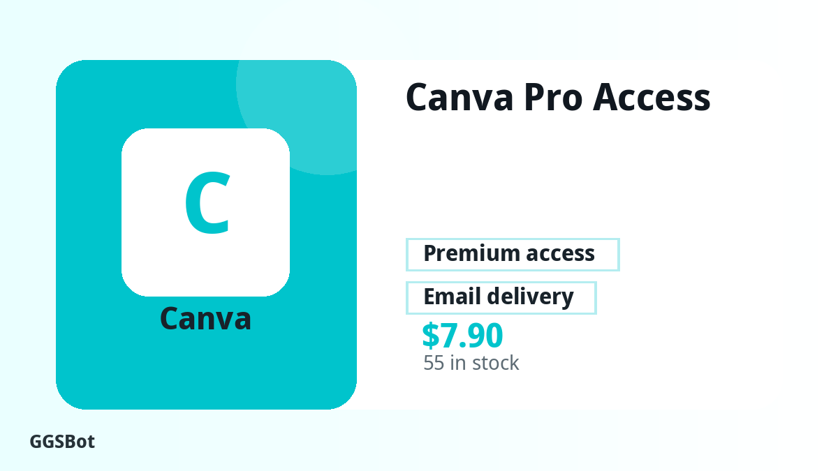 Canva Pro Access product image with localized buying, stock, delivery and crypto checkout text