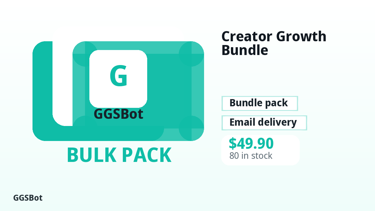 Creator Growth Bundle product image with localized buying, stock, delivery and crypto checkout text