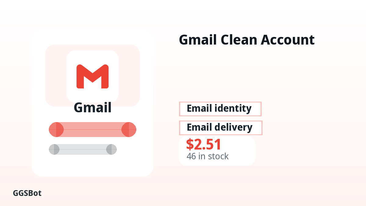 Gmail Clean Account product image with localized buying, stock, delivery and crypto checkout text