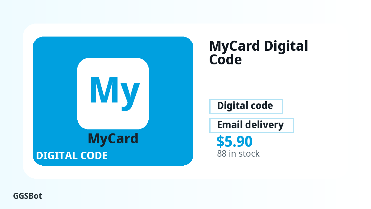 MyCard Digital Code product image with localized buying, stock, delivery and crypto checkout text