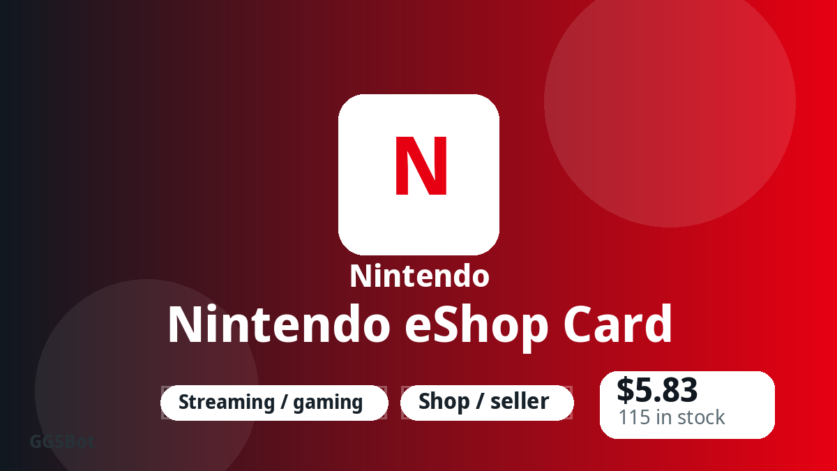 Nintendo eShop Card product image with localized buying, stock, delivery and crypto checkout text