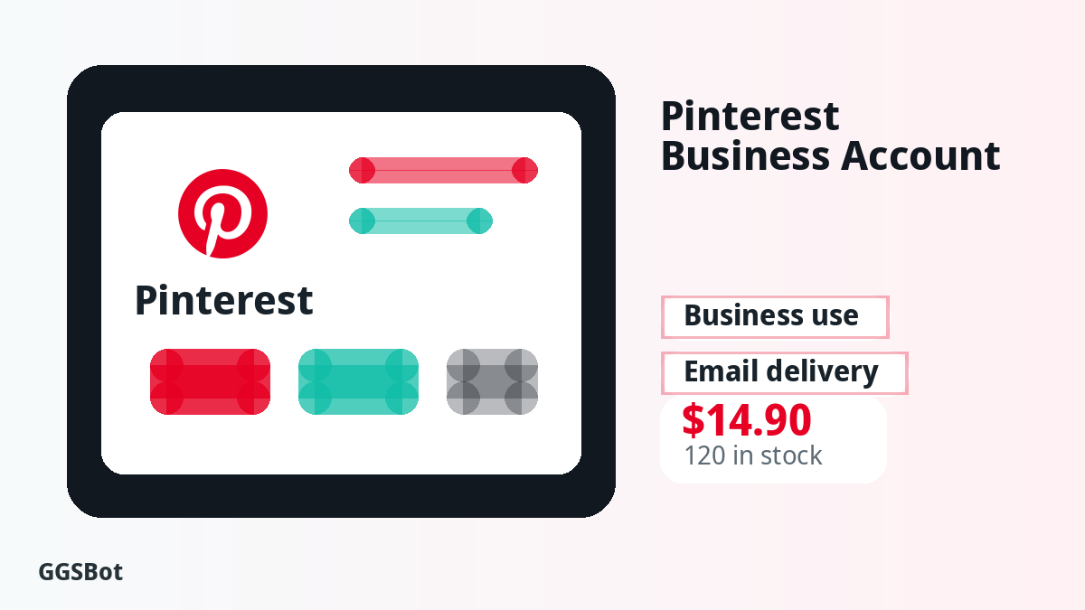 Pinterest Business Account product image with localized buying, stock, delivery and crypto checkout text