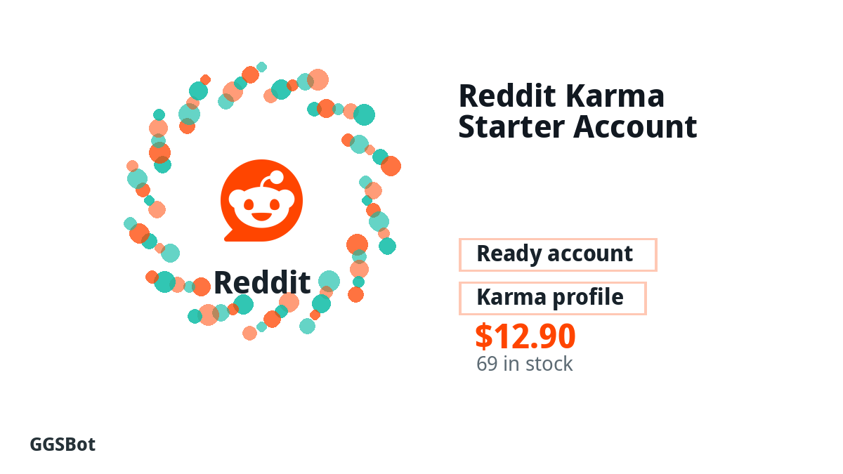 Reddit Karma Starter Account product image with localized buying, stock, delivery and crypto checkout text