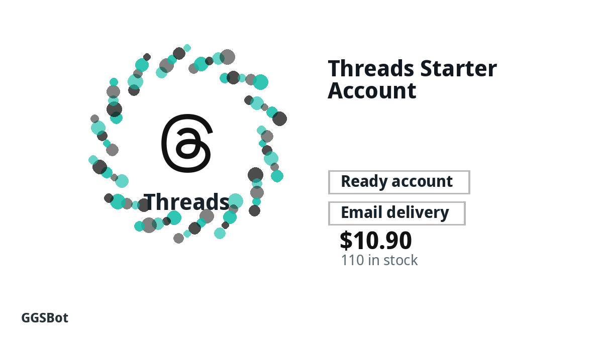 Threads Starter Account product image with localized buying, stock, delivery and crypto checkout text