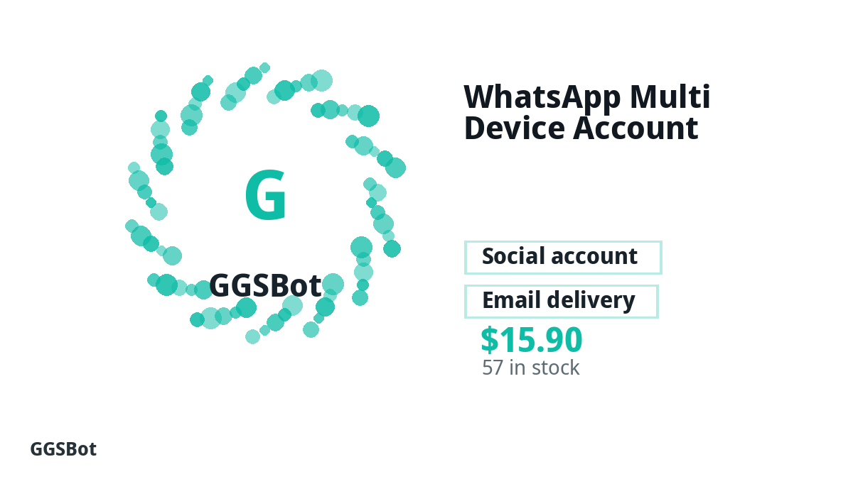 WhatsApp Multi Device Account product image with localized buying, stock, delivery and crypto checkout text