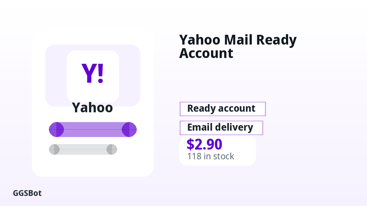 Yahoo Mail Ready Account product image with localized buying, stock, delivery and crypto checkout text
