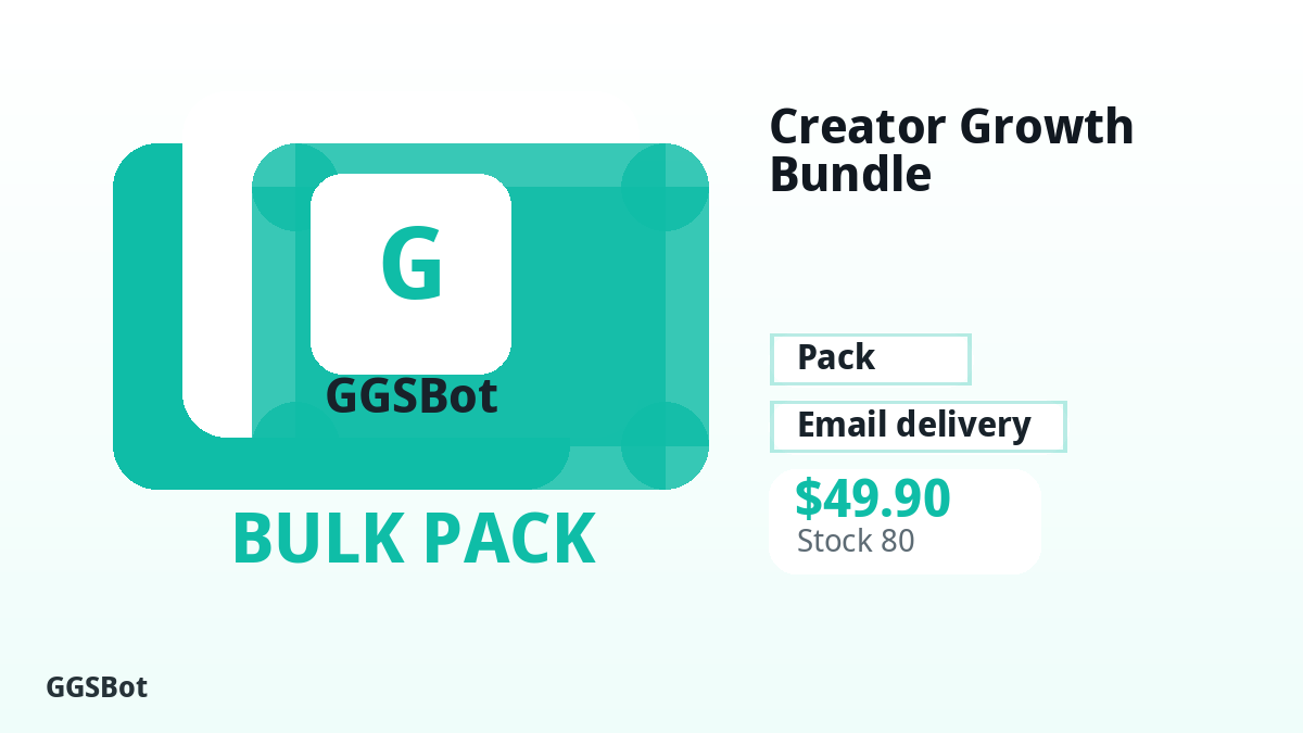 Creator Growth Bundle product image with localized buying, stock, delivery and crypto checkout text