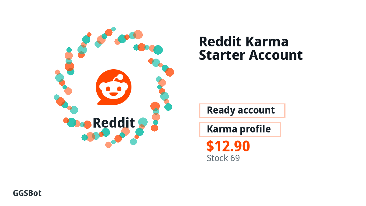 Reddit Karma Starter Account product image with localized buying, stock, delivery and crypto checkout text